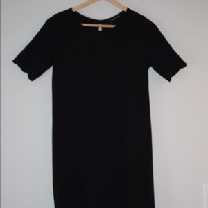 Black scallop edge dress